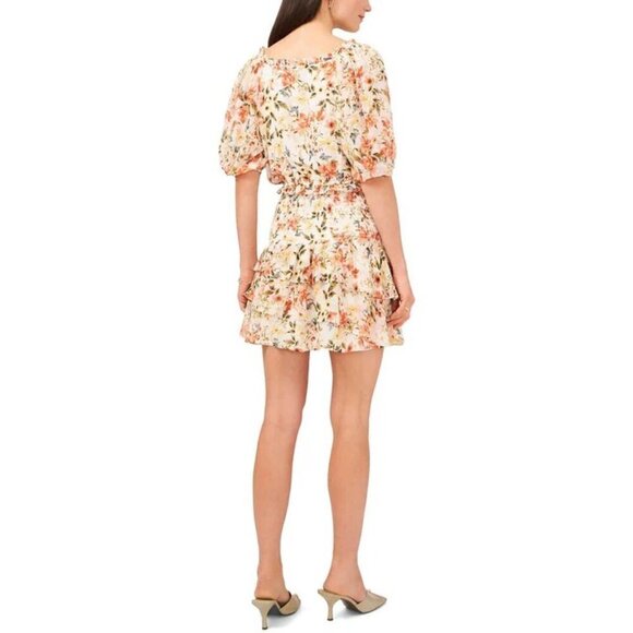 NWT 1.State Womens Floral Print Smocked Floral Watercolor Mini Skirt Size L - Picture 2 of 8